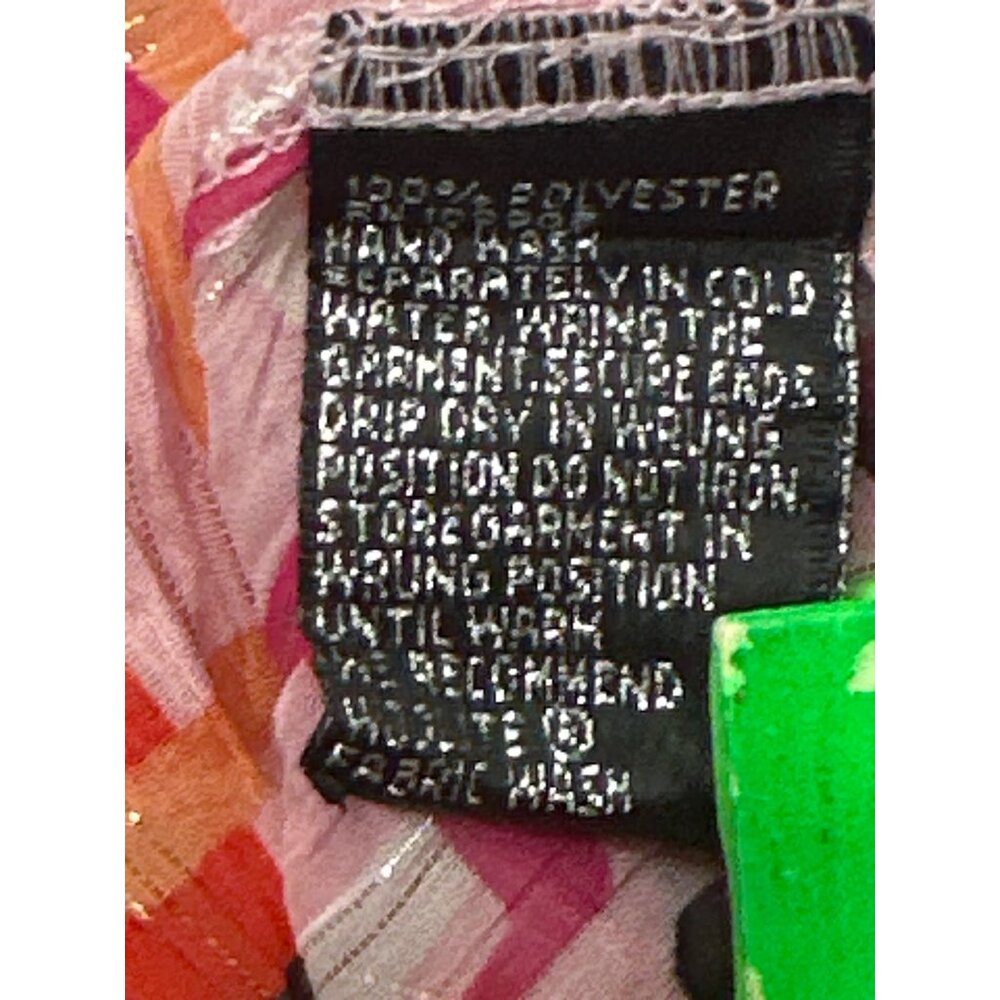 Essentials By Milano XL Pink Geometric Button Up Blouse Retro Cityworkcore - Picture 9 of 11